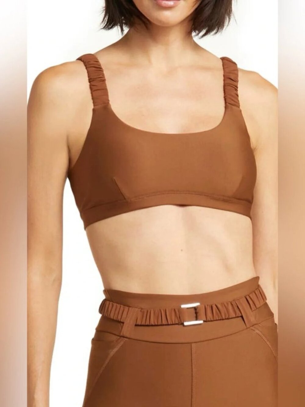 Alo Yoga Airlift Cinnamon Brown Charmer Sports Bra M